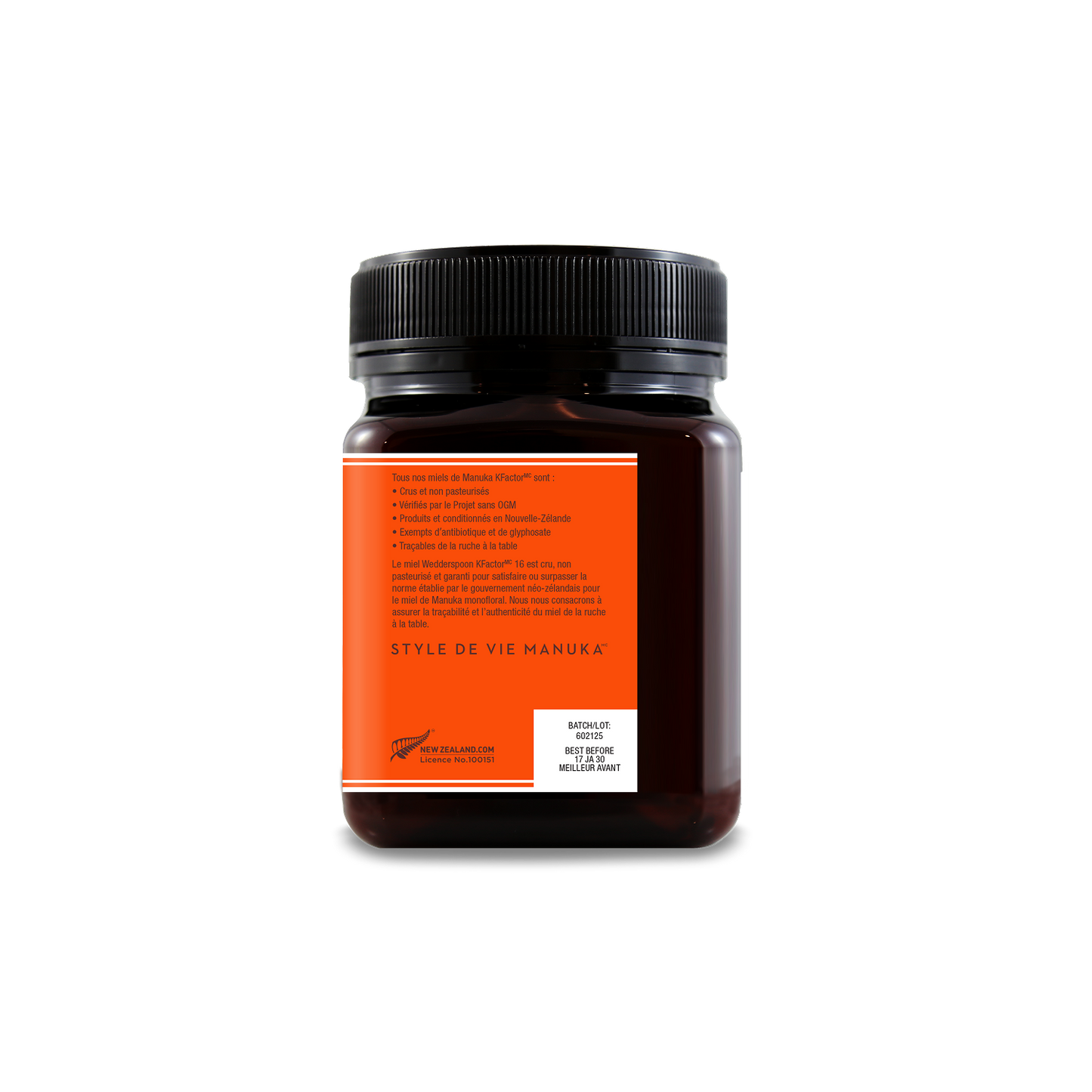 Miel de Manuka Monofloral Brut KFactor 16, 1kg