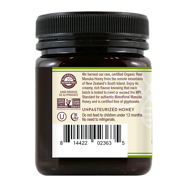 Organic Raw Monofloral Manuka Honey, 250g/8.8oz