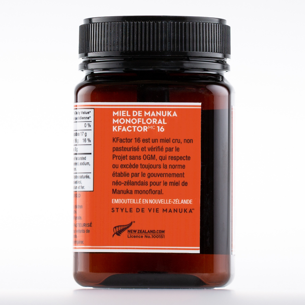 Raw Monofloral Manuka Honey KFactor 16, 500g/17.6oz
