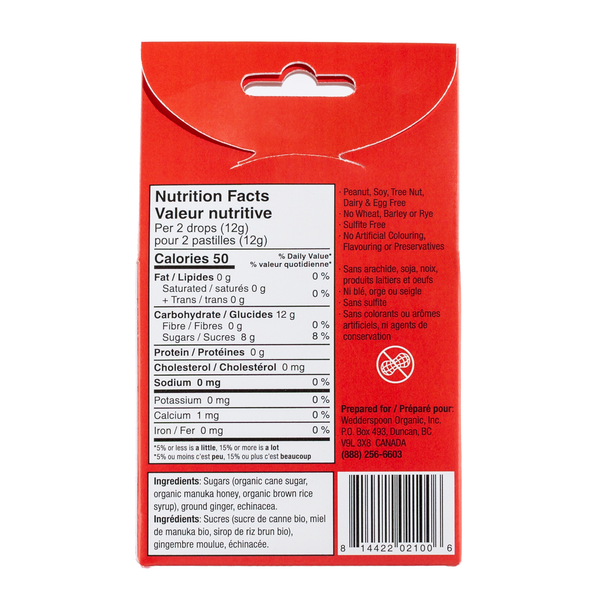 Organic Manuka Honey Drops - Ginger