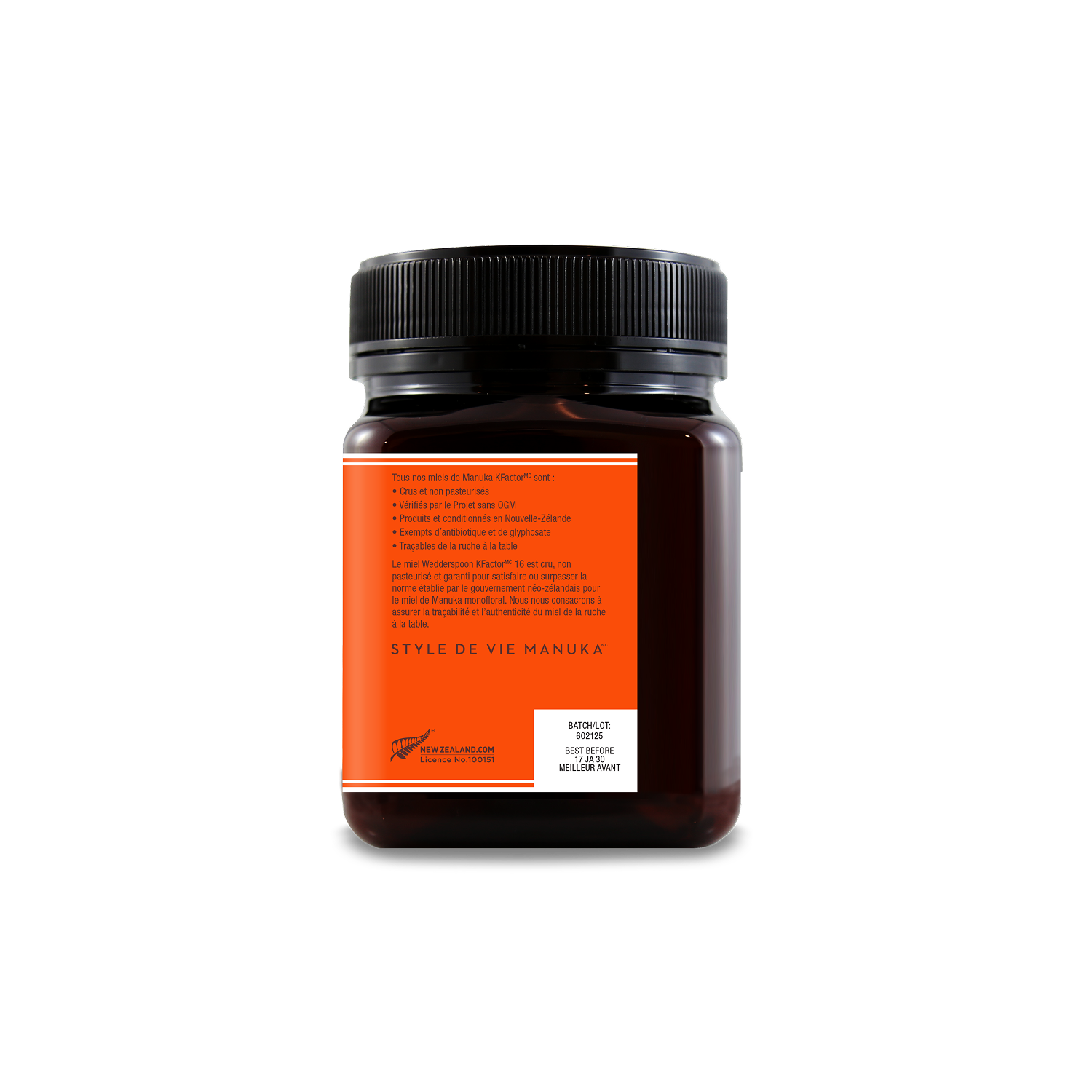 Miel de Manuka Monofloral Brut KFactor 16, 1kg