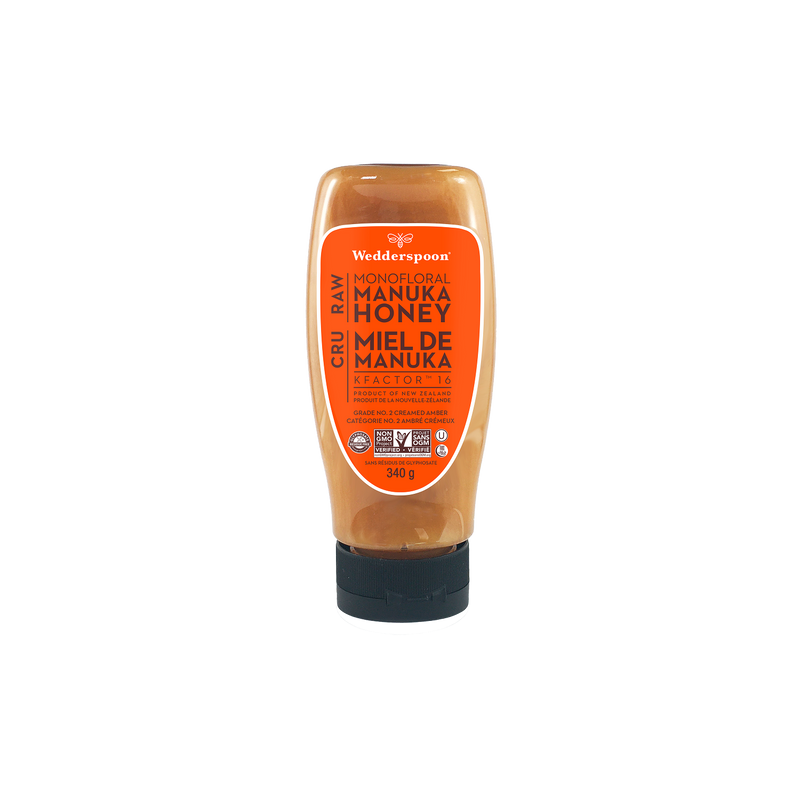 Raw Monofloral Manuka Honey KFactor 16, 340g Squeeze Bottle