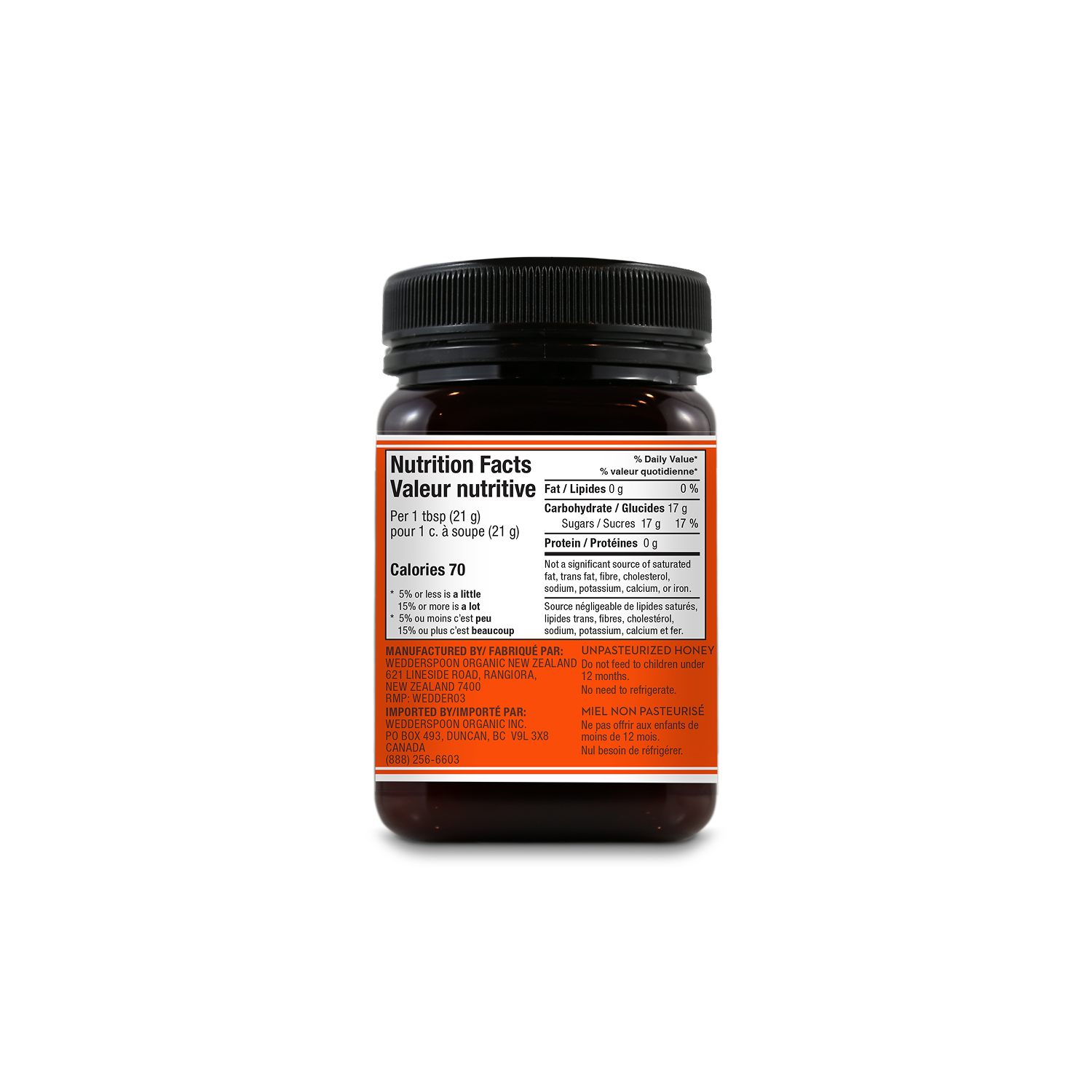 Raw Monofloral Manuka Honey KFactor 16, 500g/17.6oz