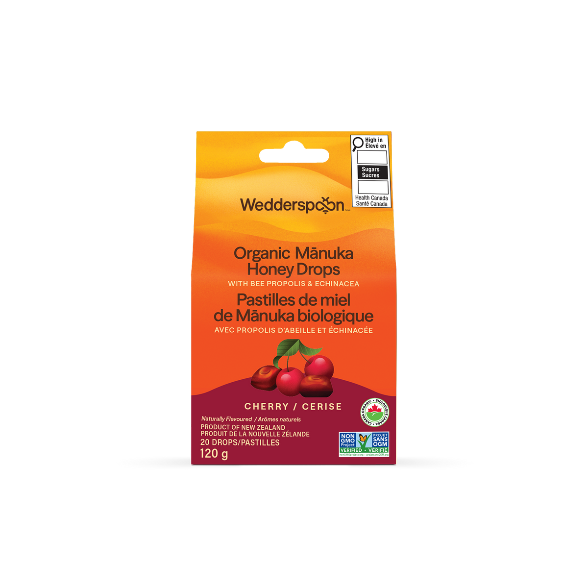Organic Mānuka Honey Drops - Cherry