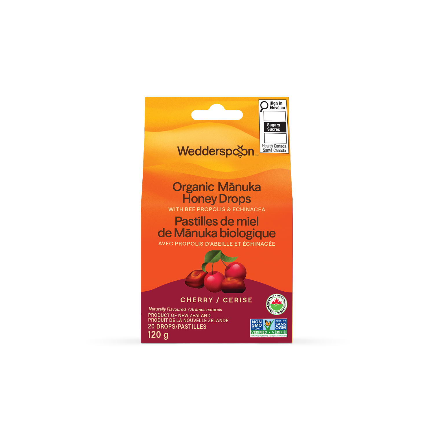 Organic Mānuka Honey Drops - Cherry