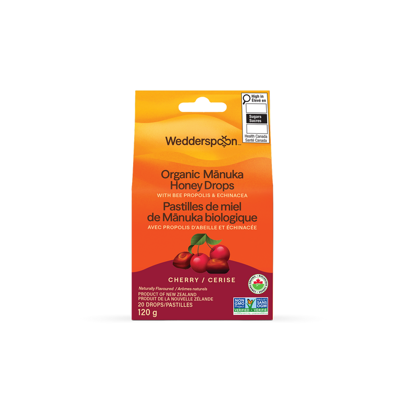 Organic Mānuka Honey Drops - Cherry
