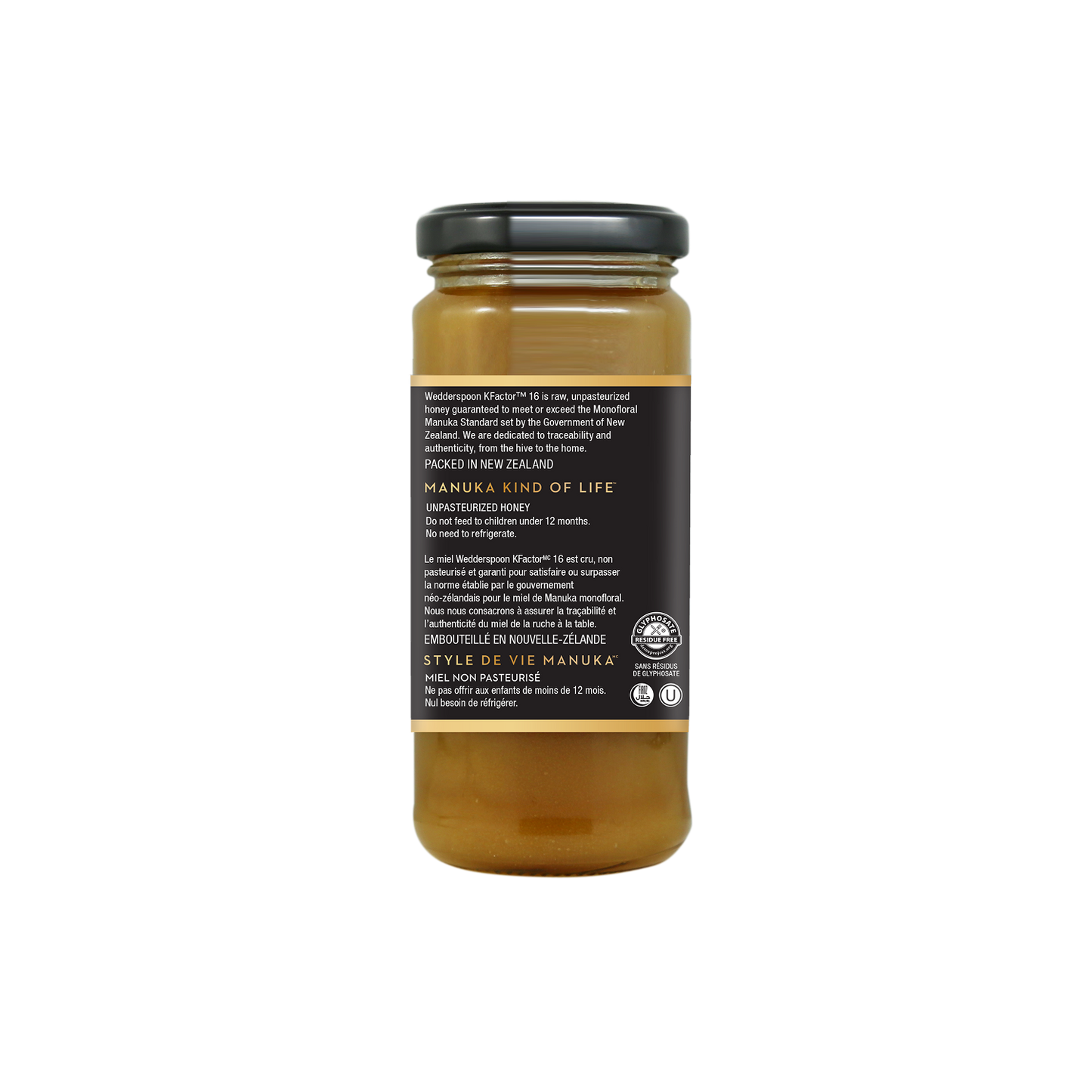 Raw Monofloral Manuka Honey KFactor 16, 325g/11.5oz