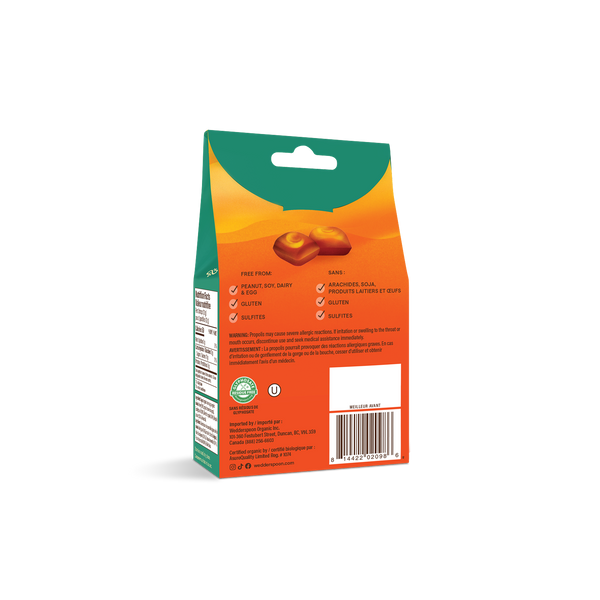 Wedderspoon Organic Manuka Honey with green and orange design on a white background